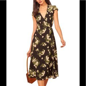 NWT Reformation Carina Wrap Celeste Dress SZ M